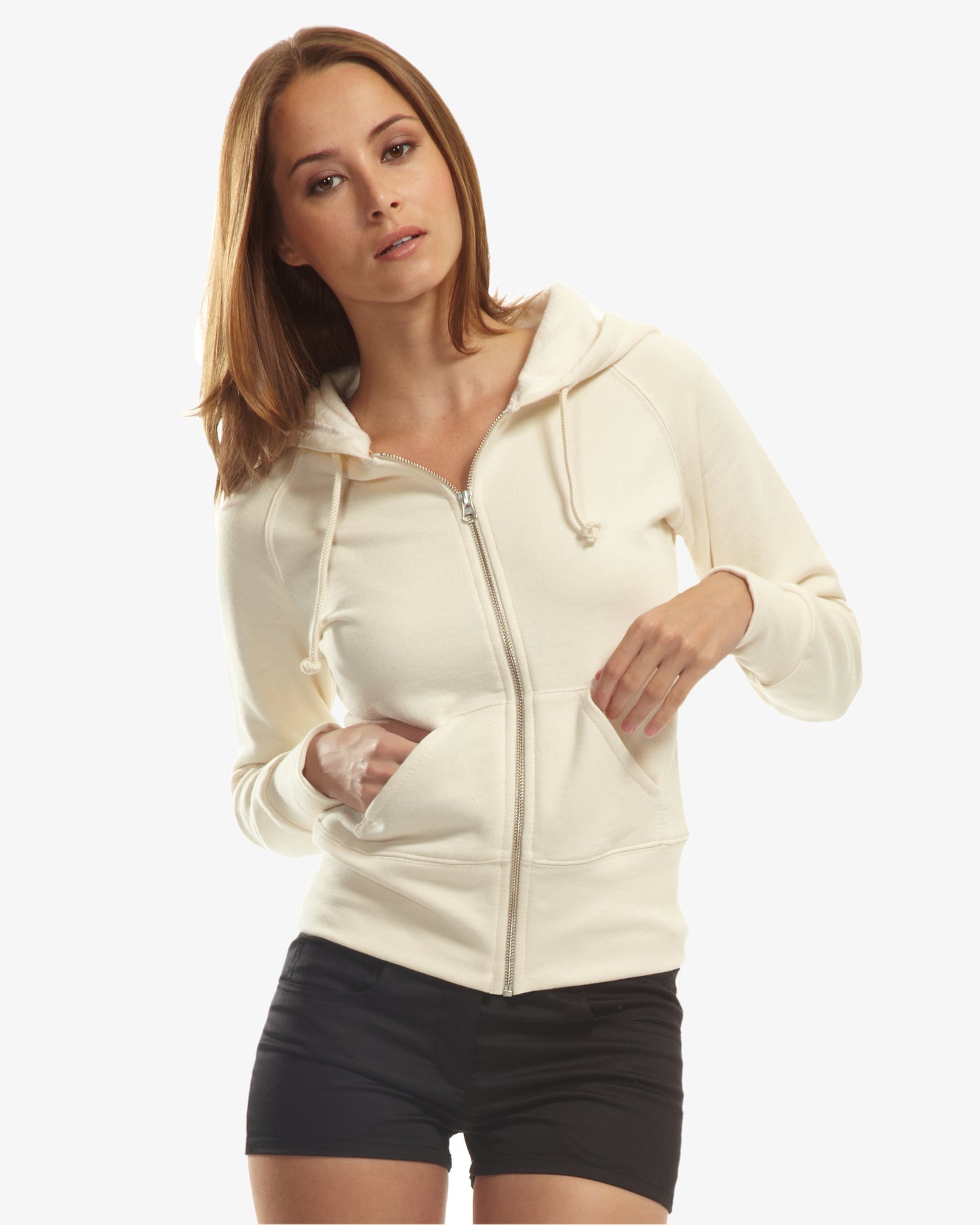 Ladies Three-End Bamboo Fleece Full Zip Hooded Sweatshirt
