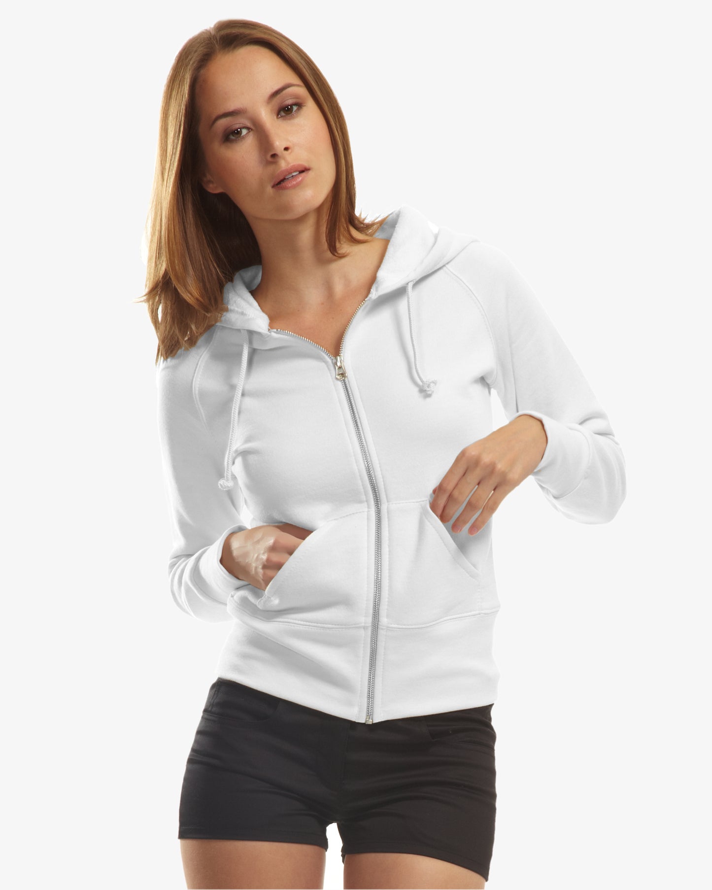 Ladies Three-End Bamboo Fleece Full Zip Hooded Sweatshirt