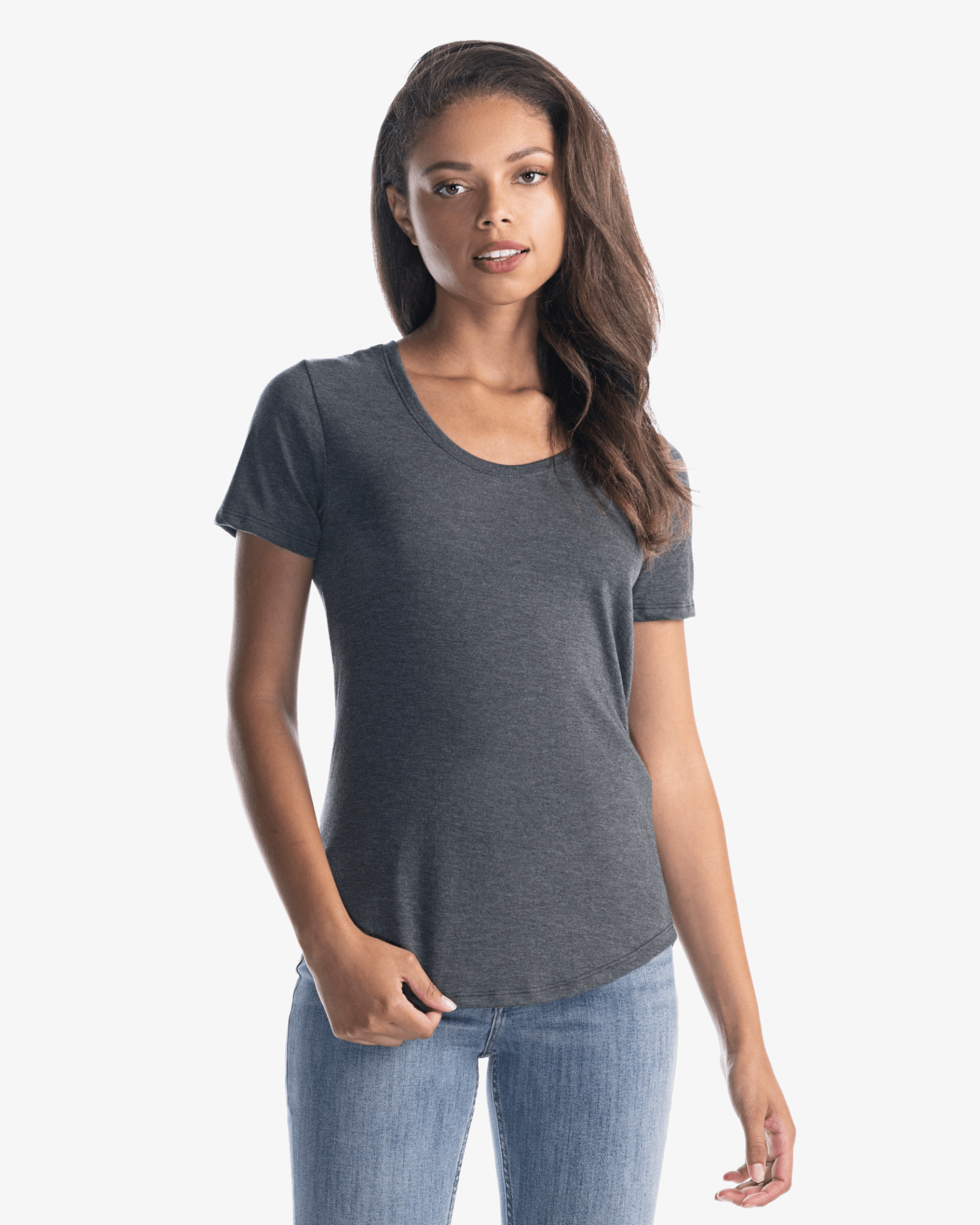 Ladies Bamboo Tri-Blend Scoop Bottom T-Shirt