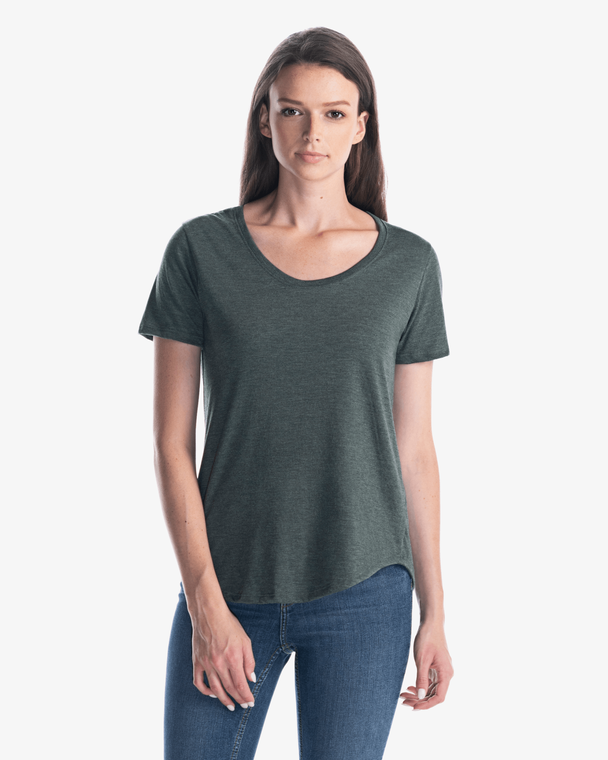 Ladies Bamboo Tri-Blend Scoop Bottom T-Shirt