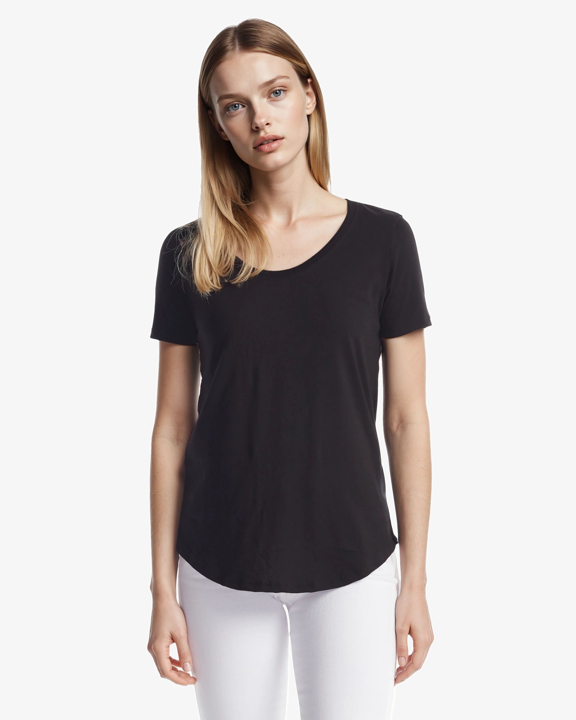 Ladies Bamboo Relaxed Fit Scoop Bottom T-Shirt