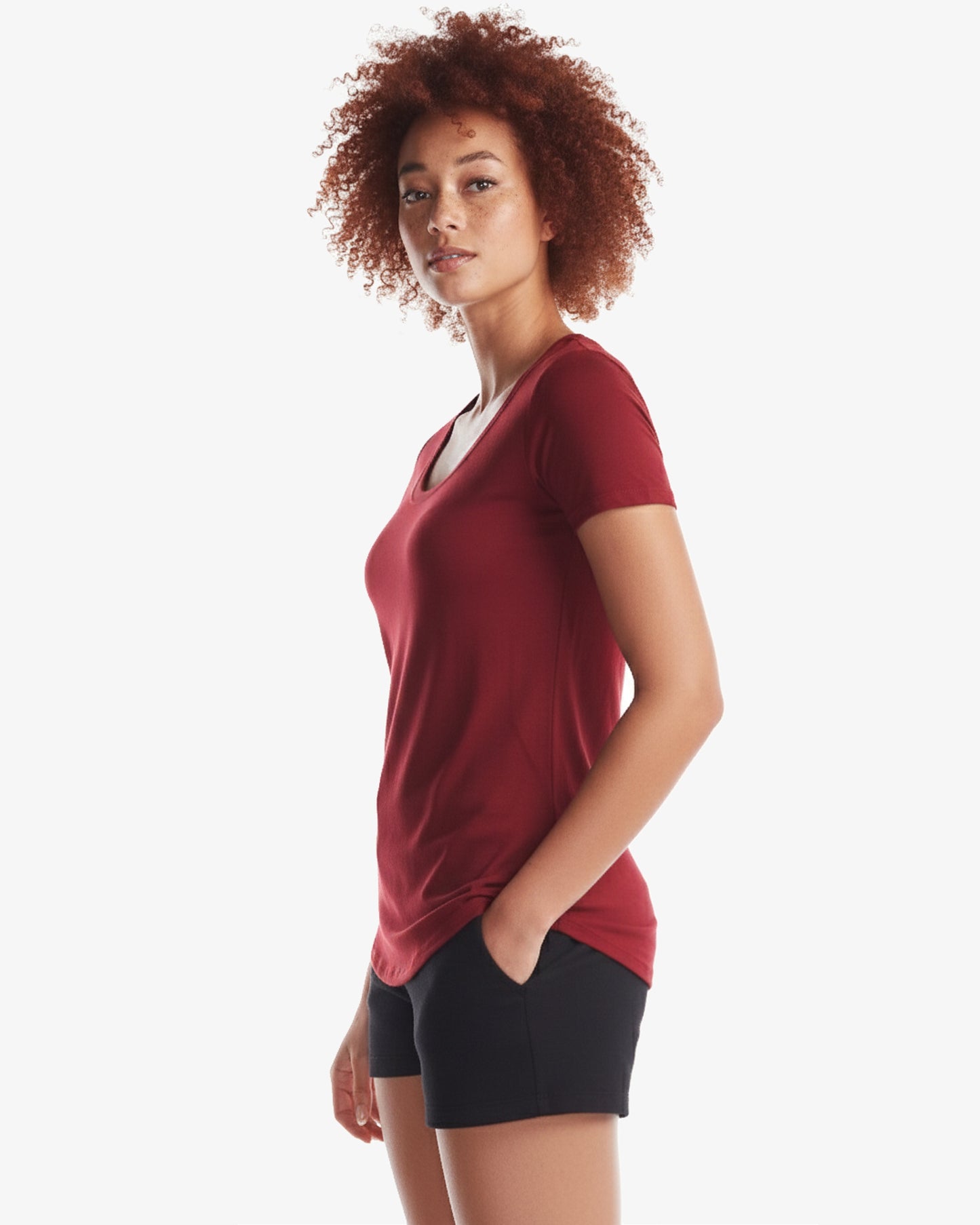 Ladies Bamboo Relaxed Fit Scoop Bottom T-Shirt