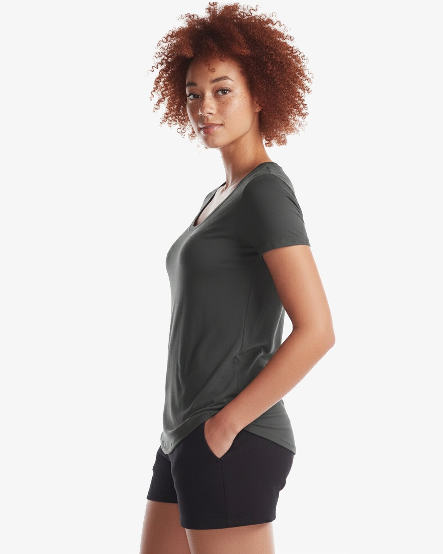 Ladies Bamboo Relaxed Fit Scoop Bottom T-Shirt
