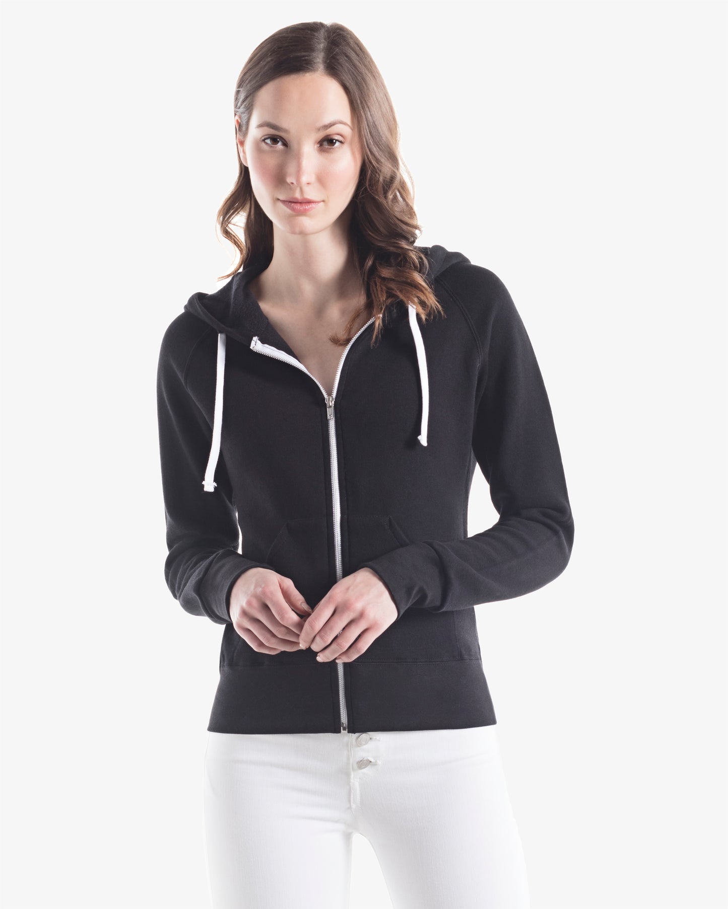 Ladies Three-End Bamboo Fleece Full Zip Hooded Sweatshirt