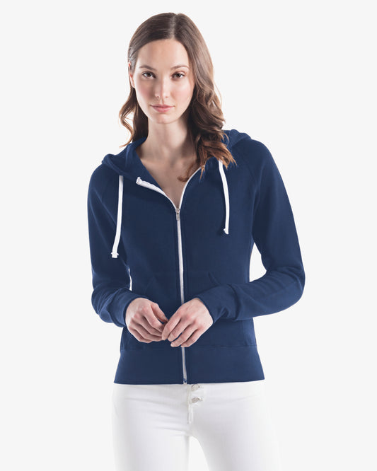 Ladies Three-End Bamboo Fleece Full Zip Hooded Sweatshirt
