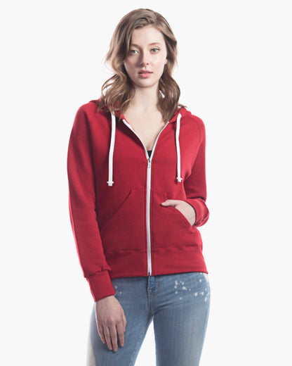 Ladies Three-End Bamboo Fleece Full Zip Hooded Sweatshirt