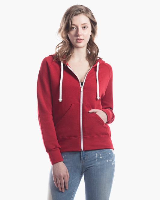 Ladies Three-End Bamboo Fleece Full Zip Hooded Sweatshirt