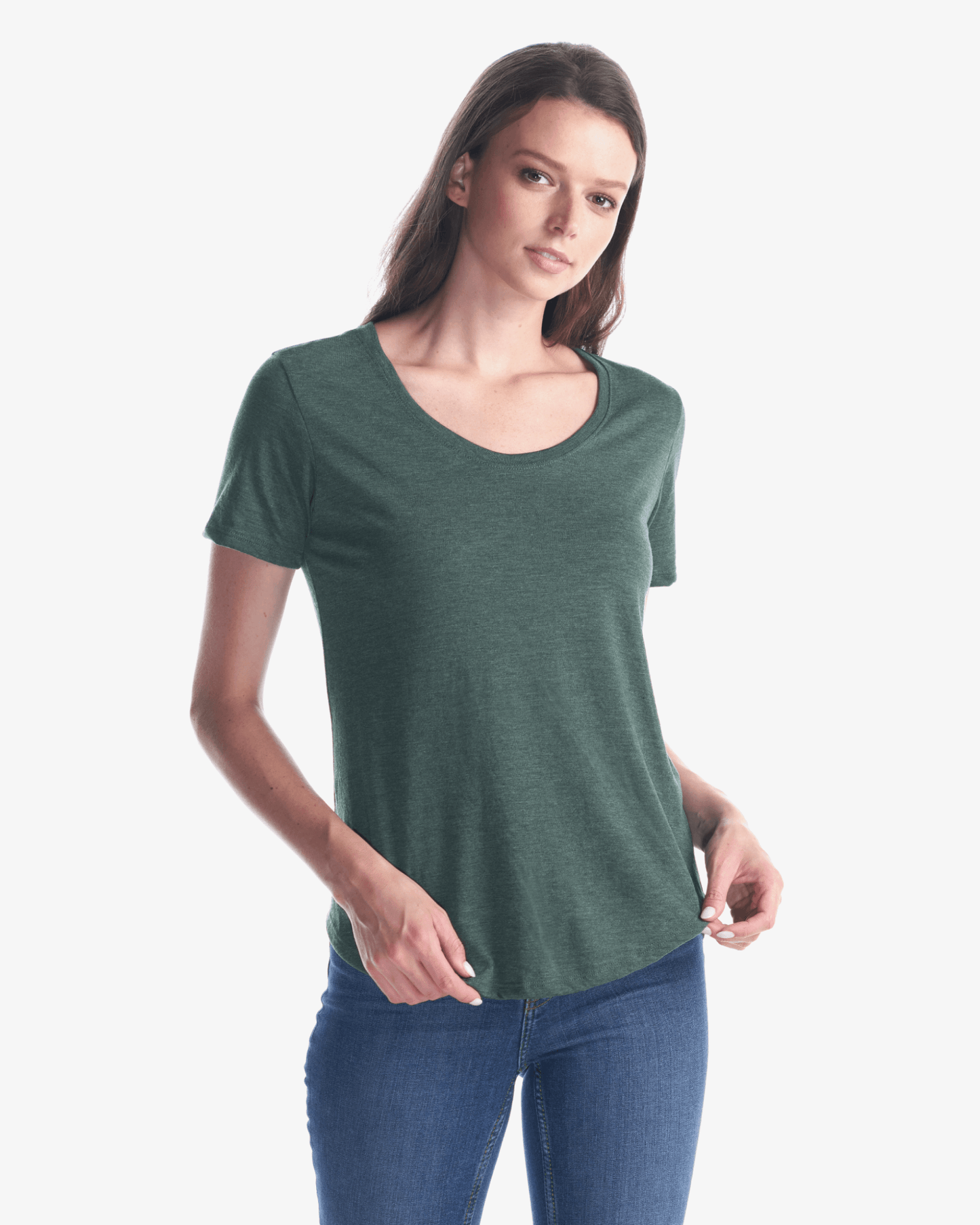 Ladies Bamboo Tri-Blend Scoop Bottom T-Shirt