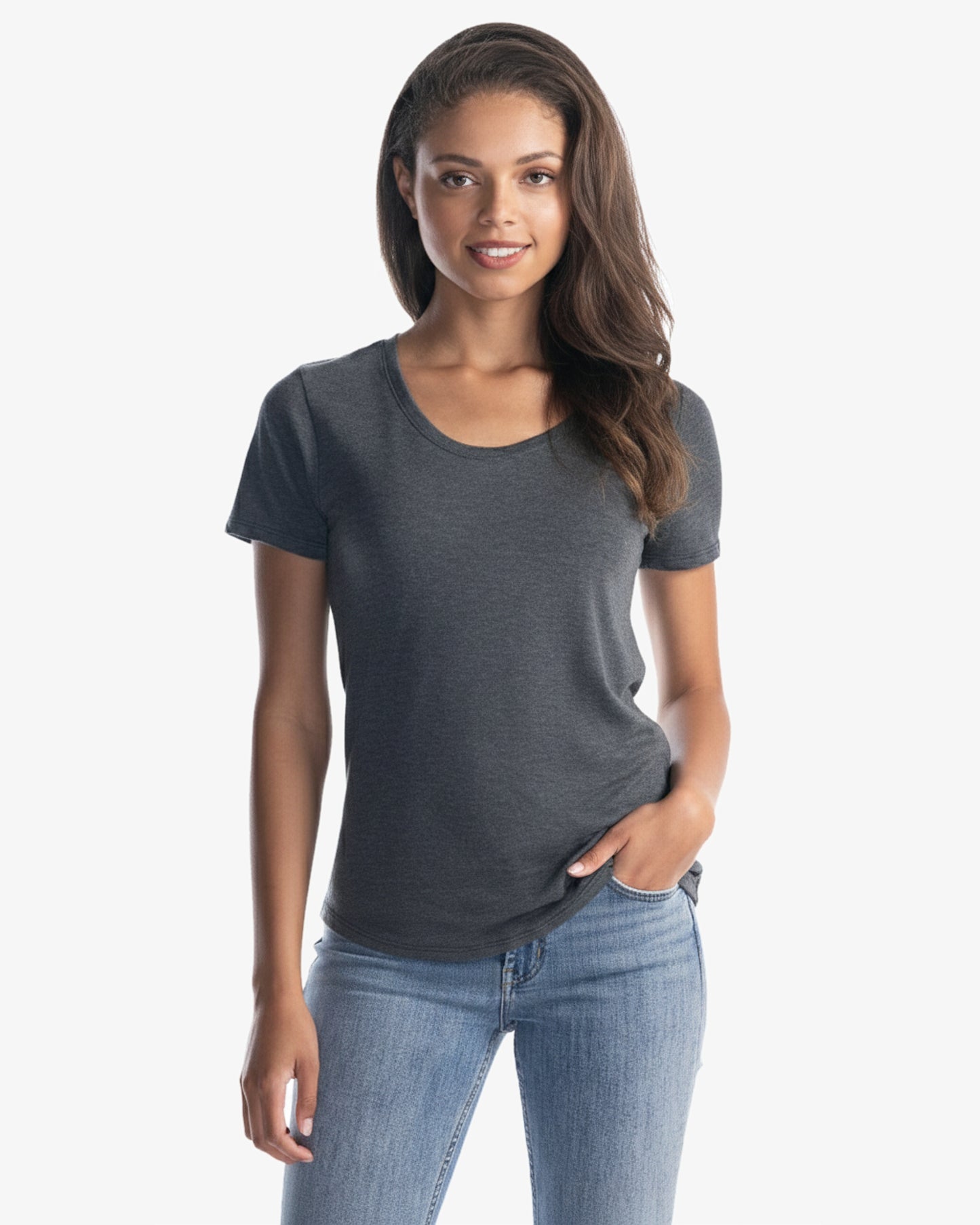 Ladies Bamboo Tri-Blend Scoop Bottom T-Shirt