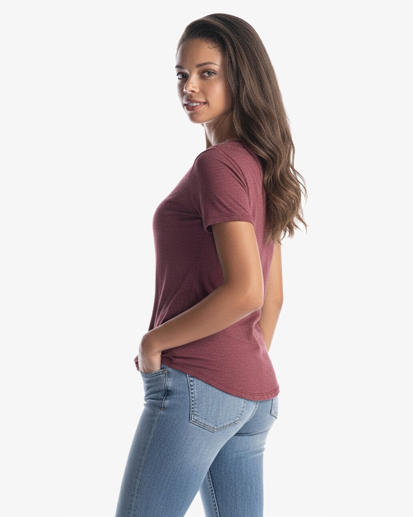 Ladies Bamboo Tri-Blend Scoop Bottom T-Shirt