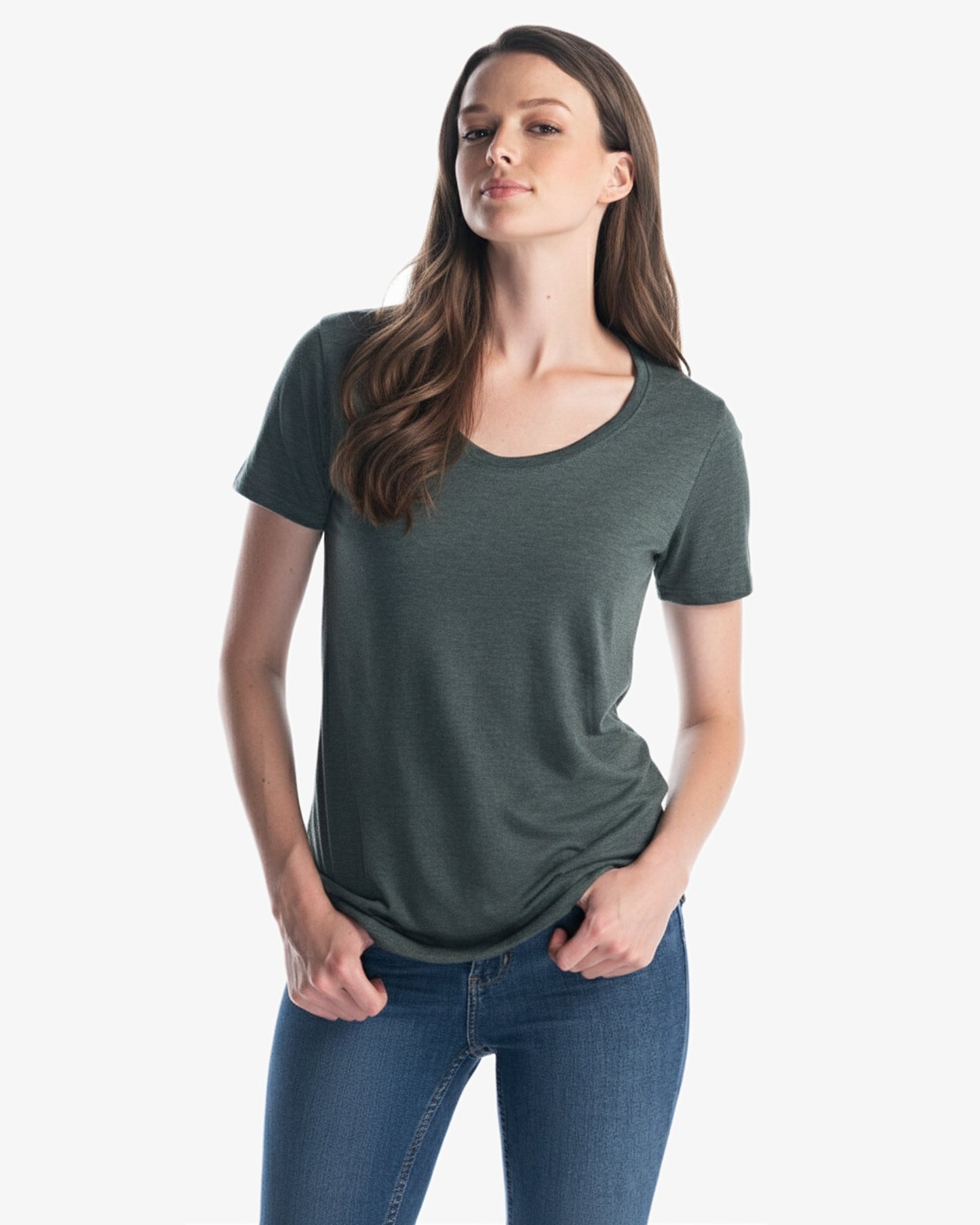 Ladies Bamboo Tri-Blend Scoop Bottom T-Shirt
