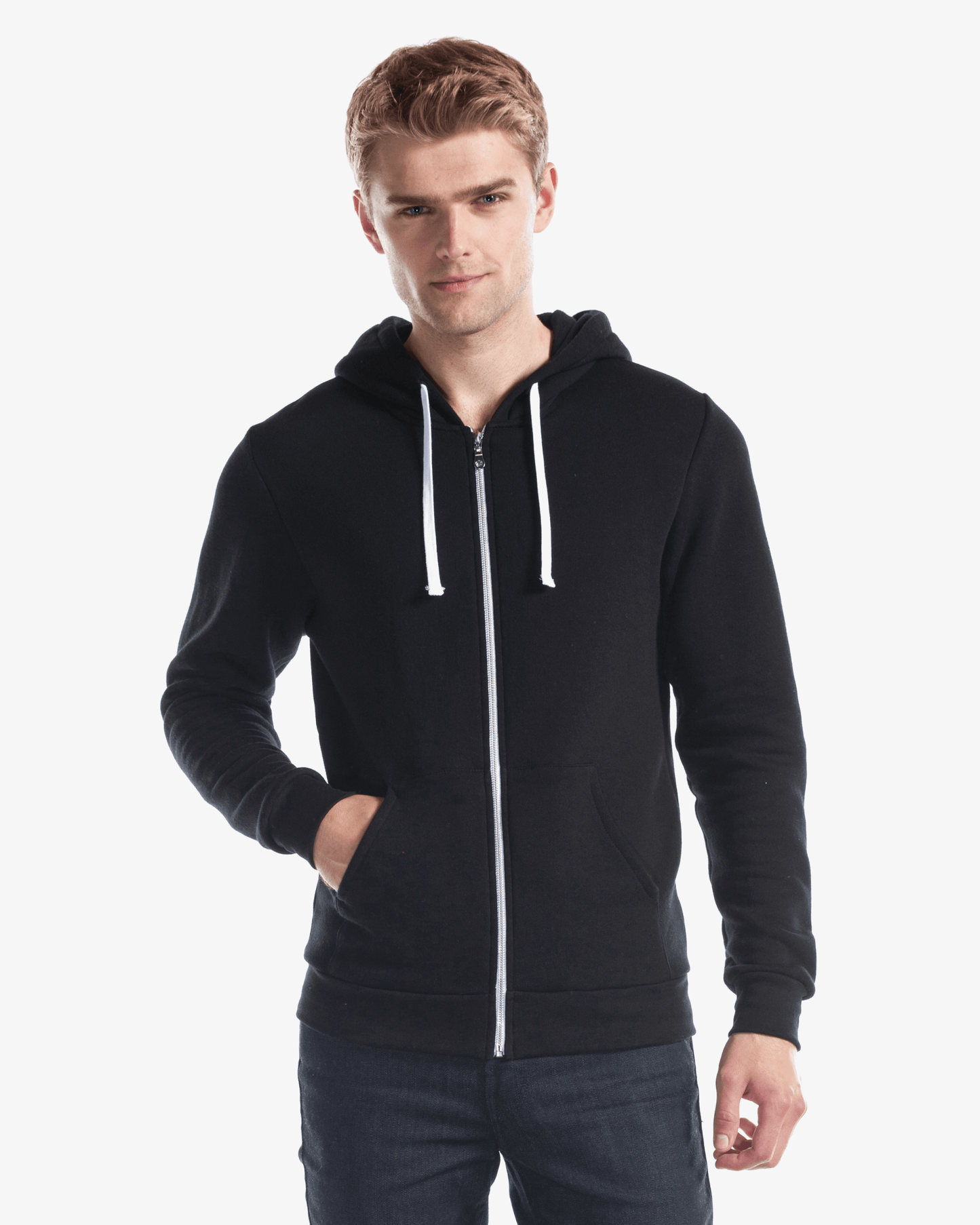 Unisex Three-End Bamboo Full Zip Hooded Sweatshirt