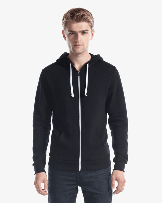 Unisex Three-End Bamboo Full Zip Hooded Sweatshirt