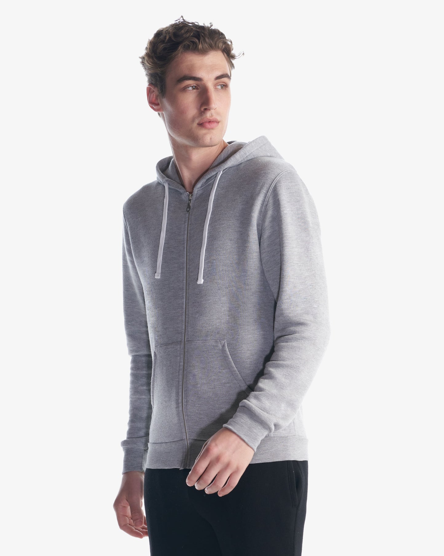 Unisex Three-End Bamboo Full Zip Hooded Sweatshirt