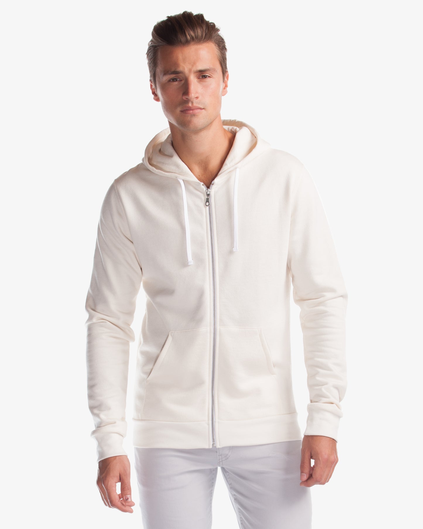 Unisex Three-End Bamboo Full Zip Hooded Sweatshirt