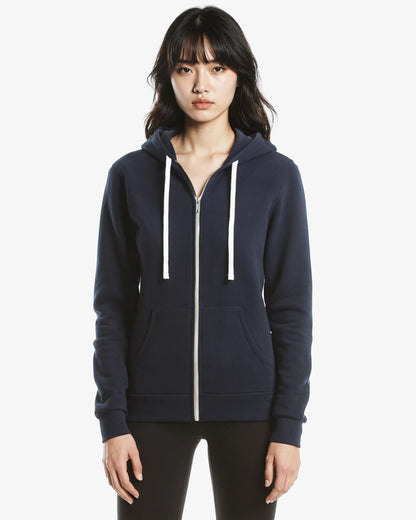 Unisex Three-End Bamboo Full Zip Hooded Sweatshirt