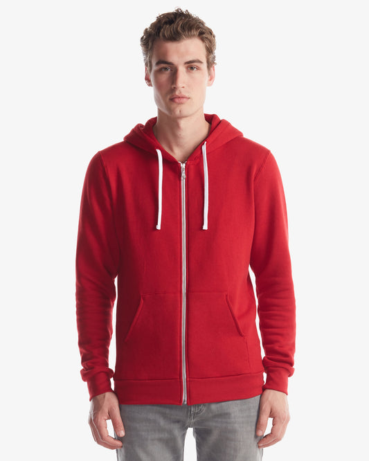 Unisex Three-End Bamboo Full Zip Hooded Sweatshirt
