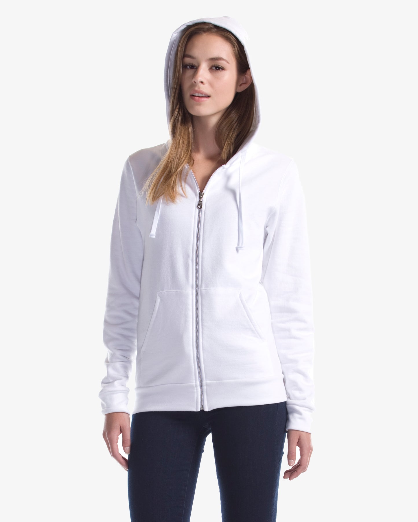 Unisex Three-End Bamboo Full Zip Hooded Sweatshirt
