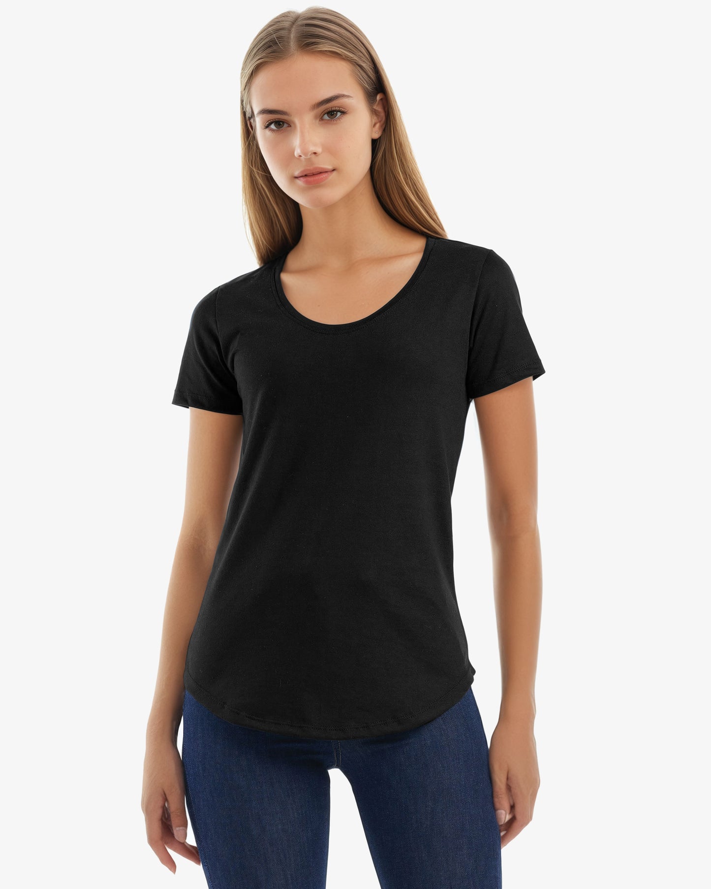 Ladies Relaxed Fit Scoop Bottom T-Shirt