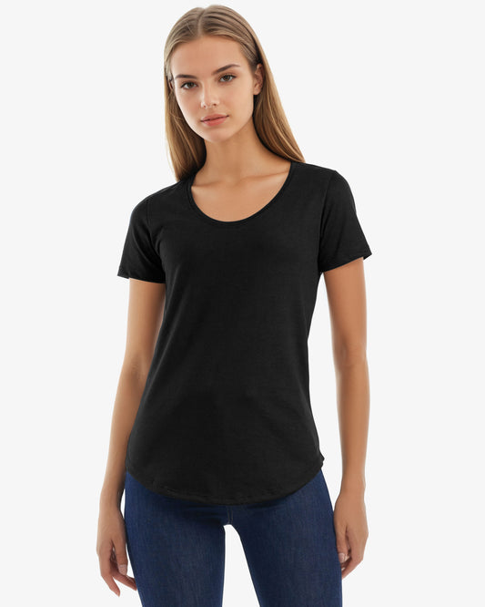 Ladies Relaxed Fit Scoop Bottom T-Shirt