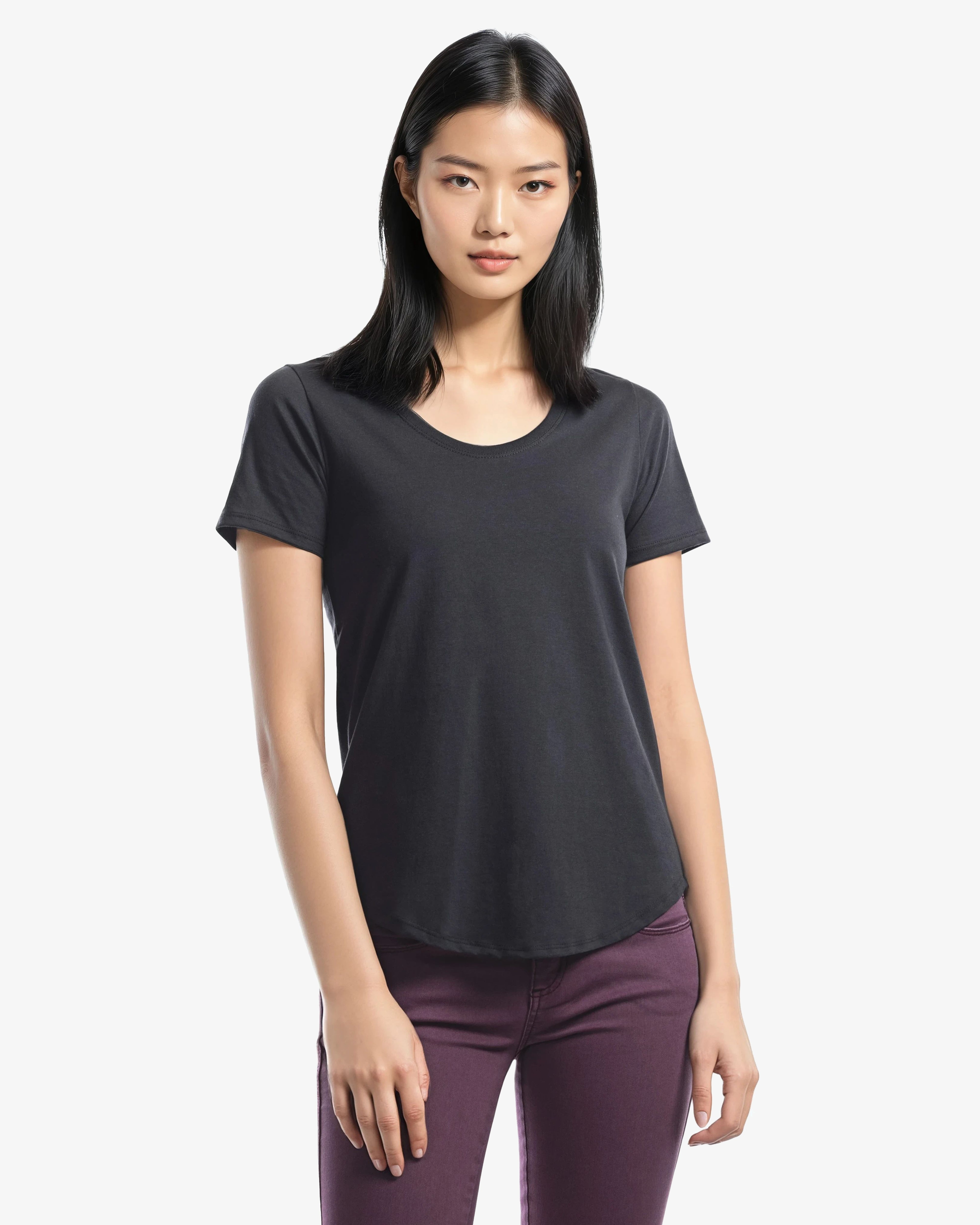 Ladies Relaxed Fit Scoop Bottom T-Shirt – JERICO