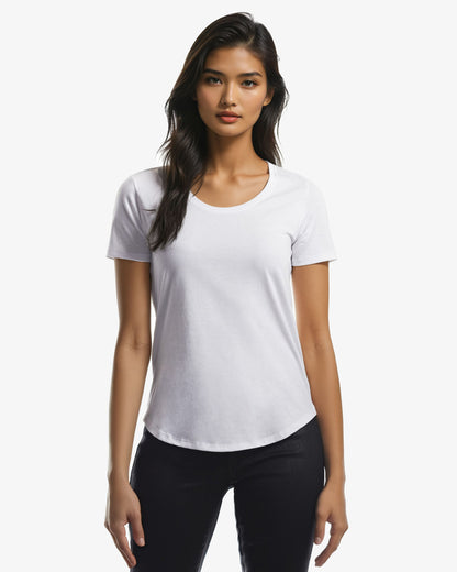 Ladies Relaxed Fit Scoop Bottom T-Shirt