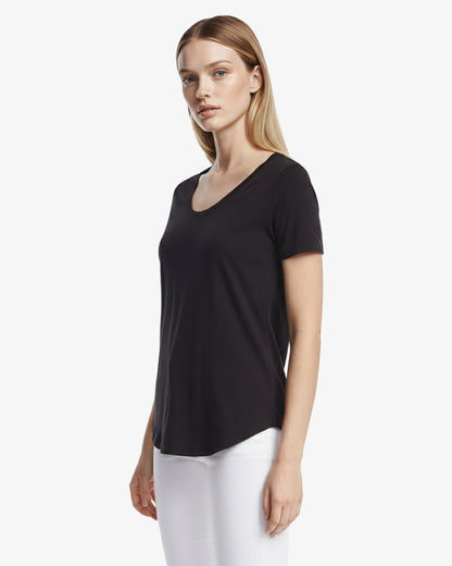Ladies Bamboo Relaxed Fit Scoop Bottom T-Shirt
