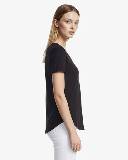 Ladies Bamboo Relaxed Fit Scoop Bottom T-Shirt