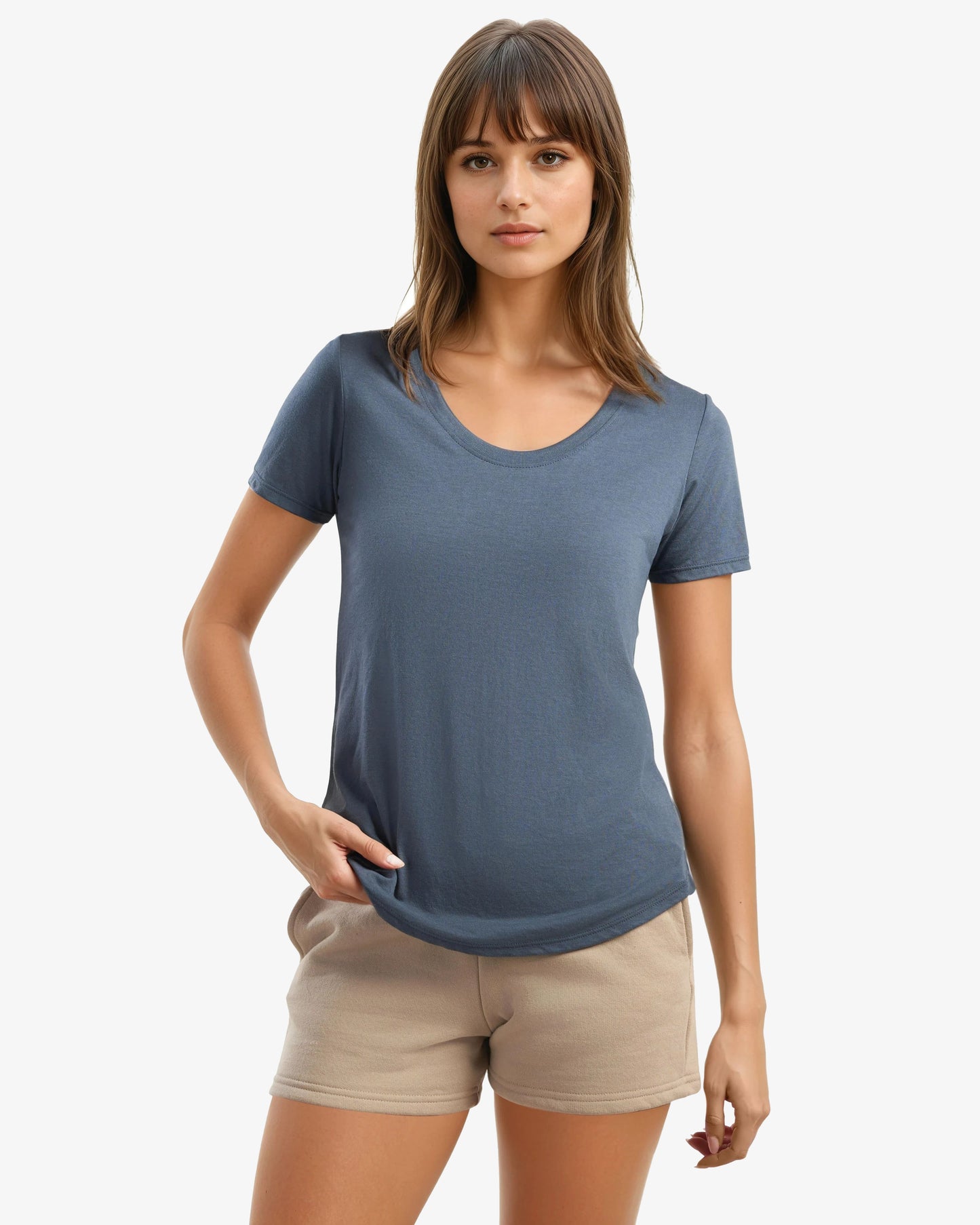 Ladies Bamboo Relaxed Fit Scoop Bottom T-Shirt