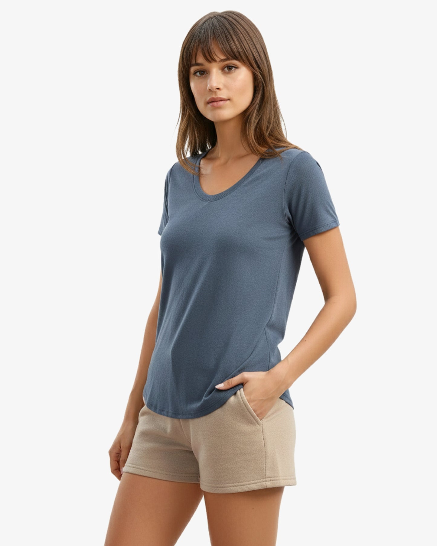 Ladies Bamboo Relaxed Fit Scoop Bottom T-Shirt