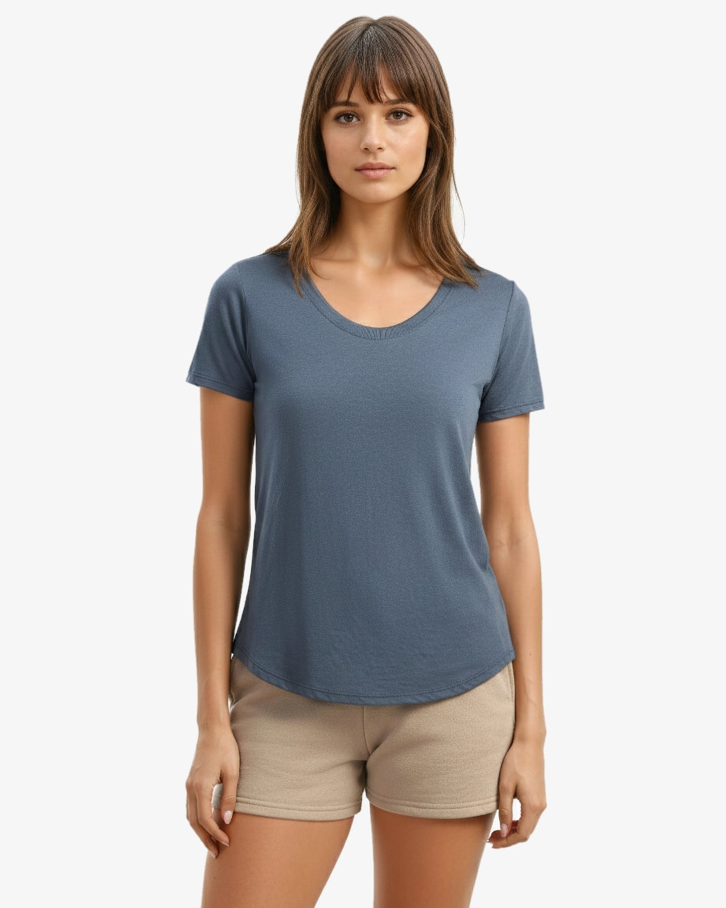 Ladies Bamboo Relaxed Fit Scoop Bottom T-Shirt