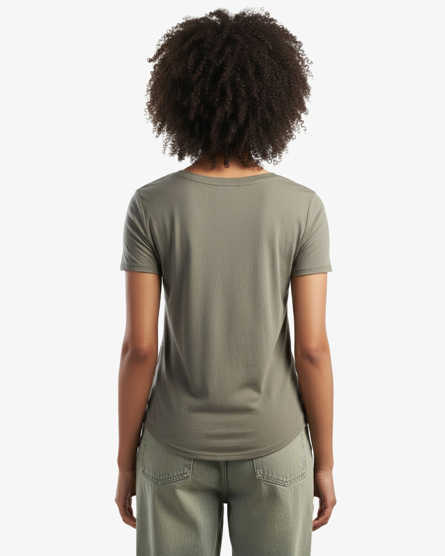 Ladies Bamboo Relaxed Fit Scoop Bottom T-Shirt