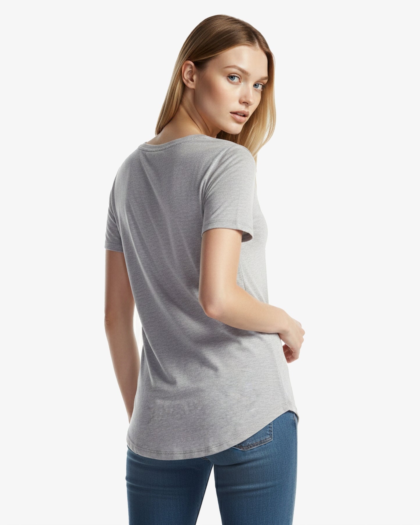 Ladies Bamboo Relaxed Fit Scoop Bottom T-Shirt