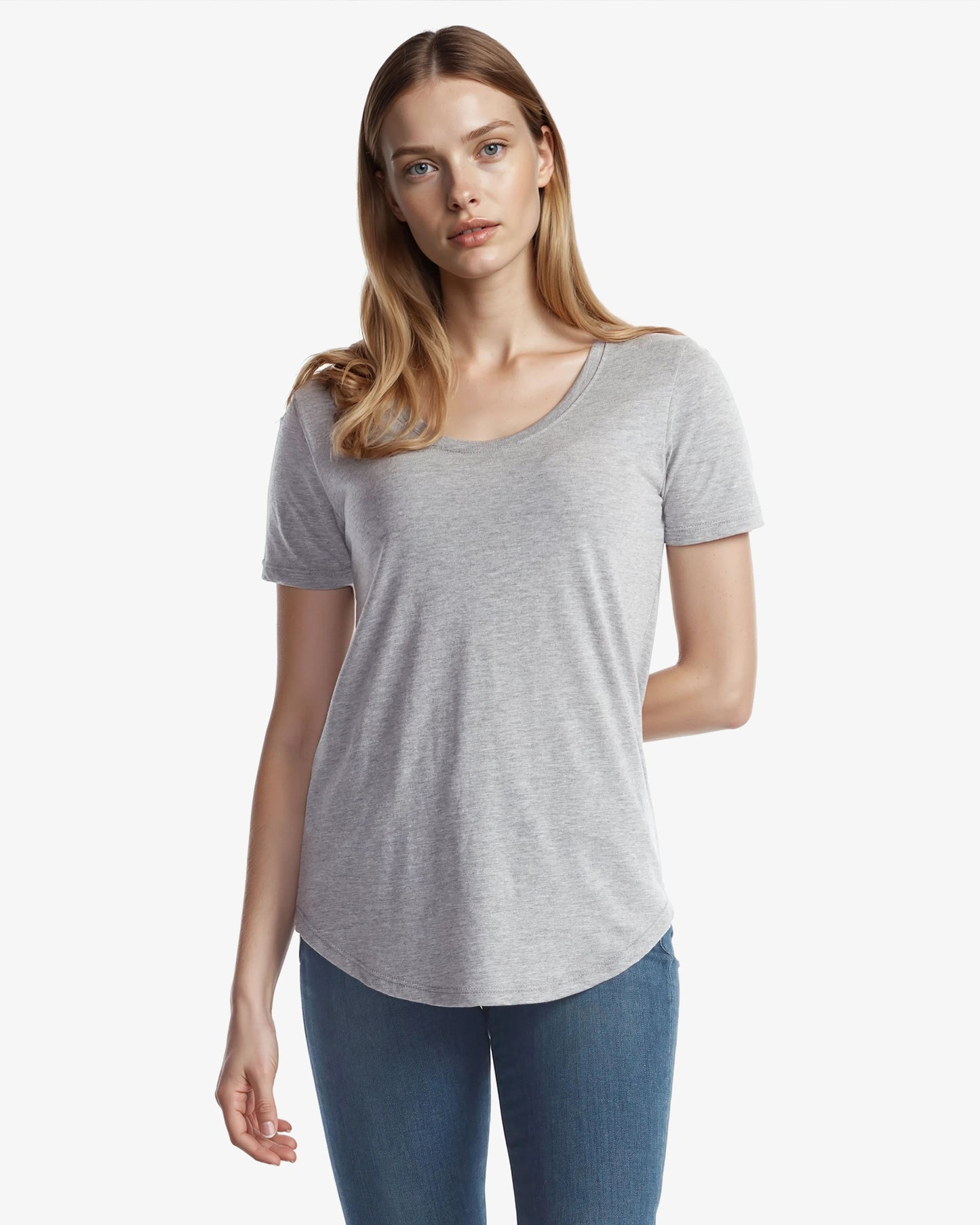 Ladies Bamboo Relaxed Fit Scoop Bottom T-Shirt
