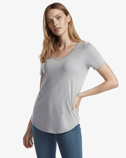 Ladies Bamboo Relaxed Fit Scoop Bottom T-Shirt