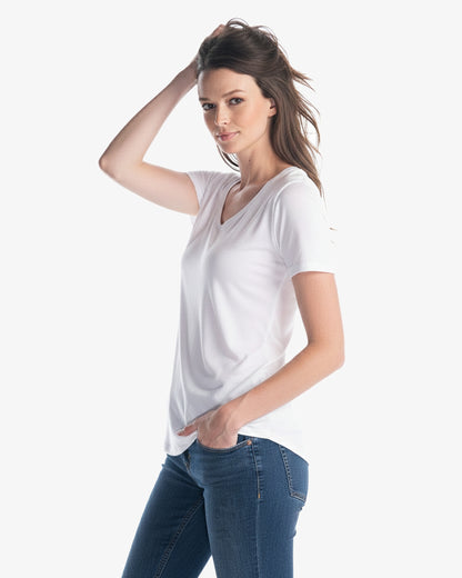 Ladies Bamboo Relaxed Fit Scoop Bottom T-Shirt