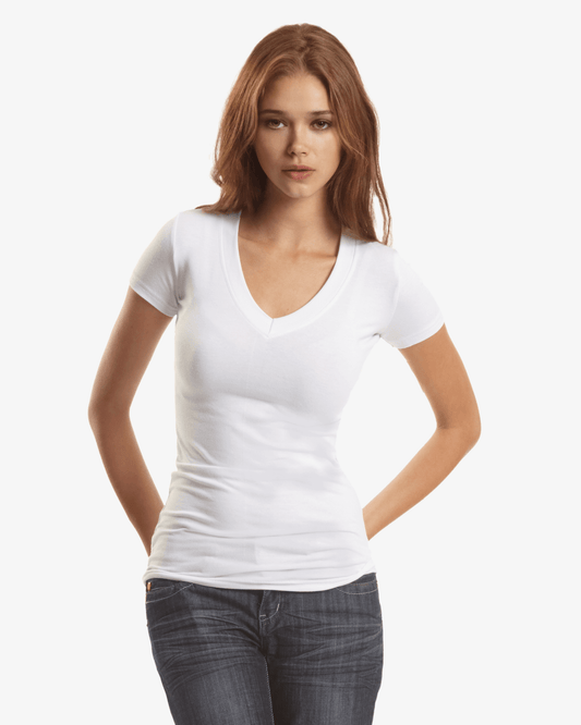 Bamboo Stretch Deep V Neck