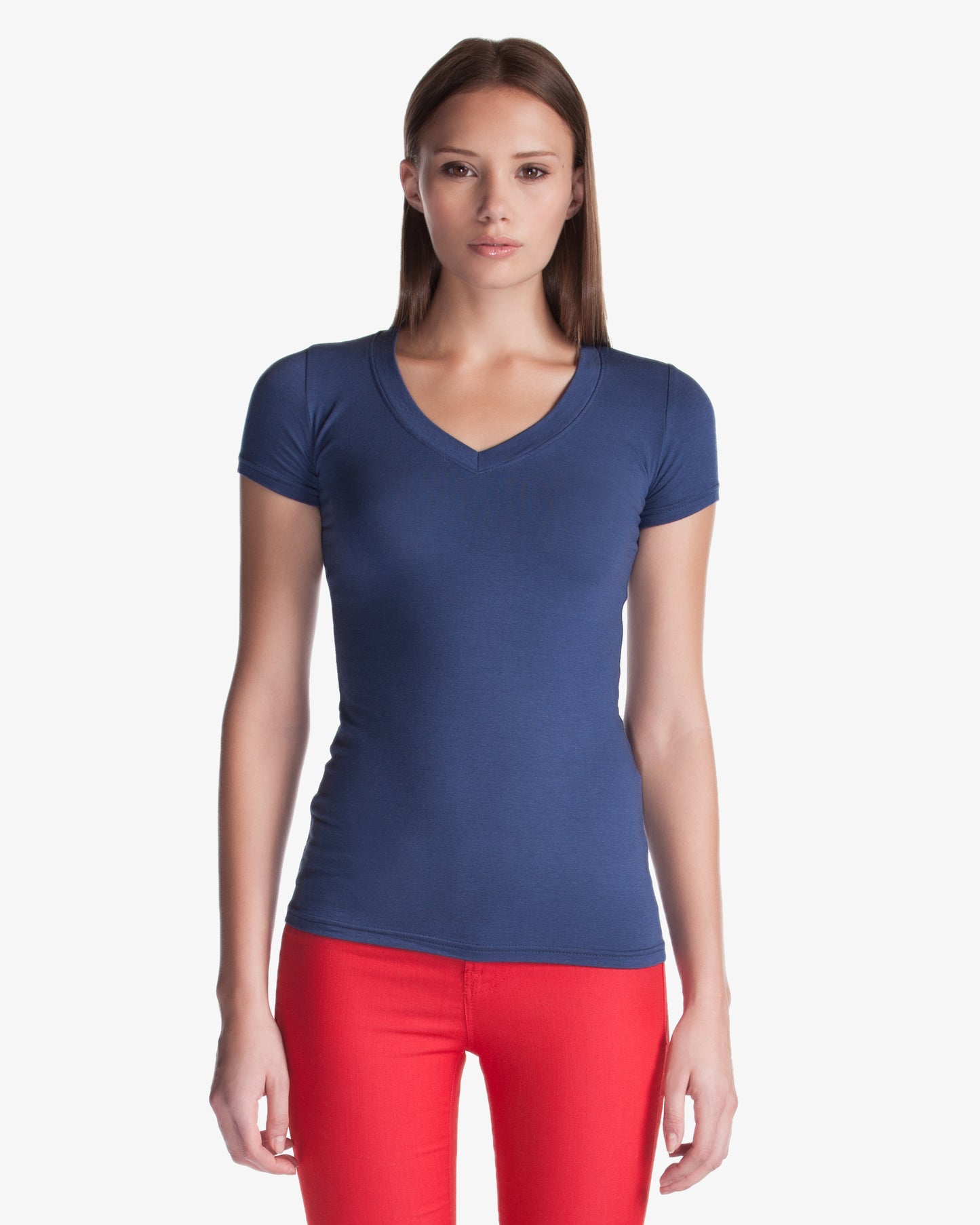 Bamboo Stretch Deep V Neck