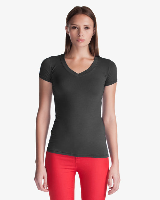 Bamboo Stretch Deep V Neck