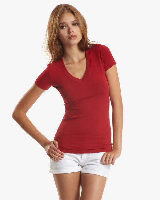 Bamboo Stretch Deep V Neck