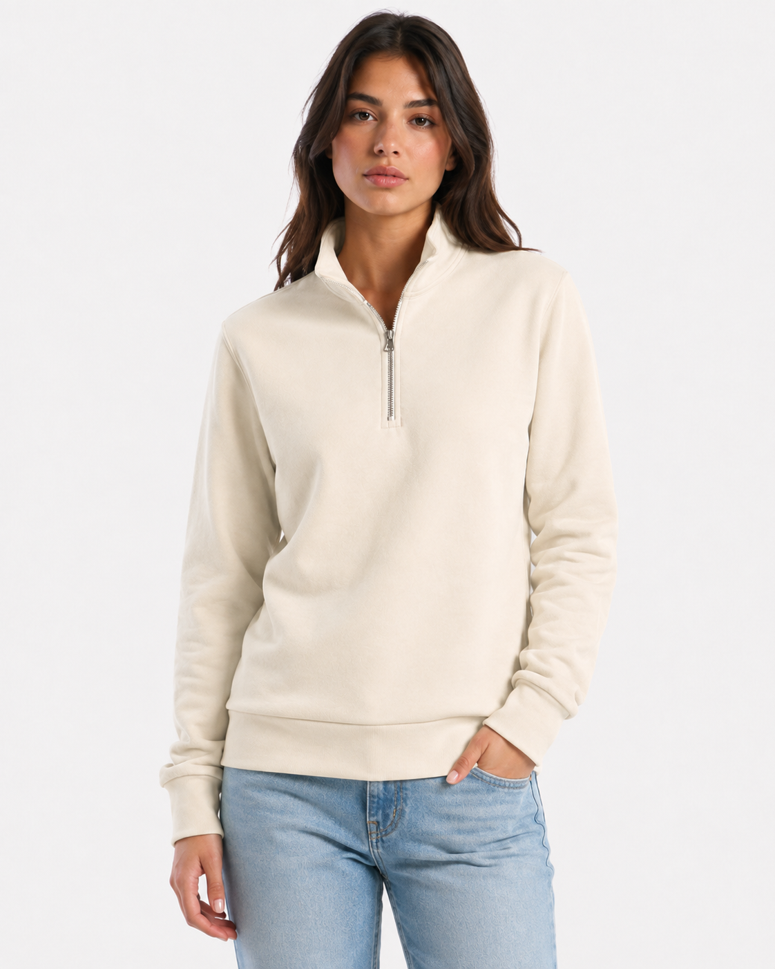 Organic Cotton Quarter Zip Sweatshirt