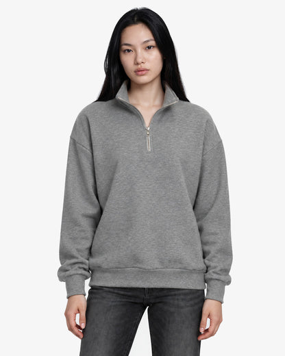 Unisex Dropshoulder Quarter Zip Sweatshirt