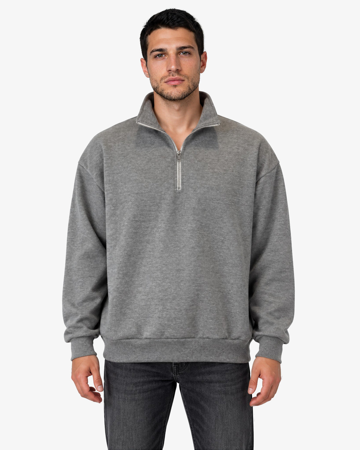 Unisex Dropshoulder Quarter Zip Sweatshirt