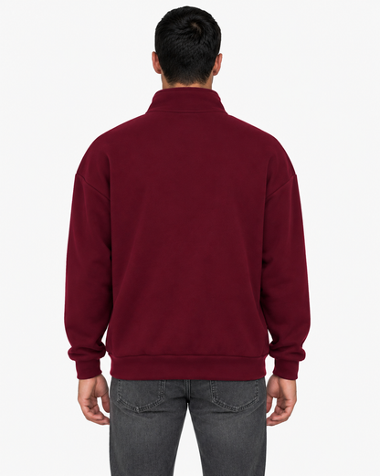 Unisex Dropshoulder Quarter Zip Sweatshirt