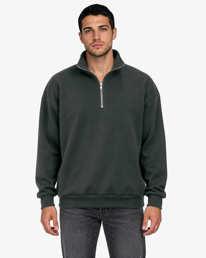 Unisex Dropshoulder Quarter Zip Sweatshirt