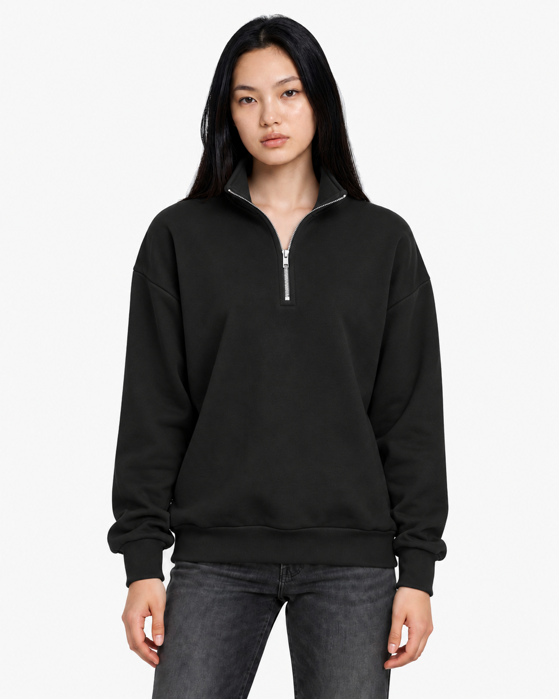 Unisex Dropshoulder Quarter Zip Sweatshirt