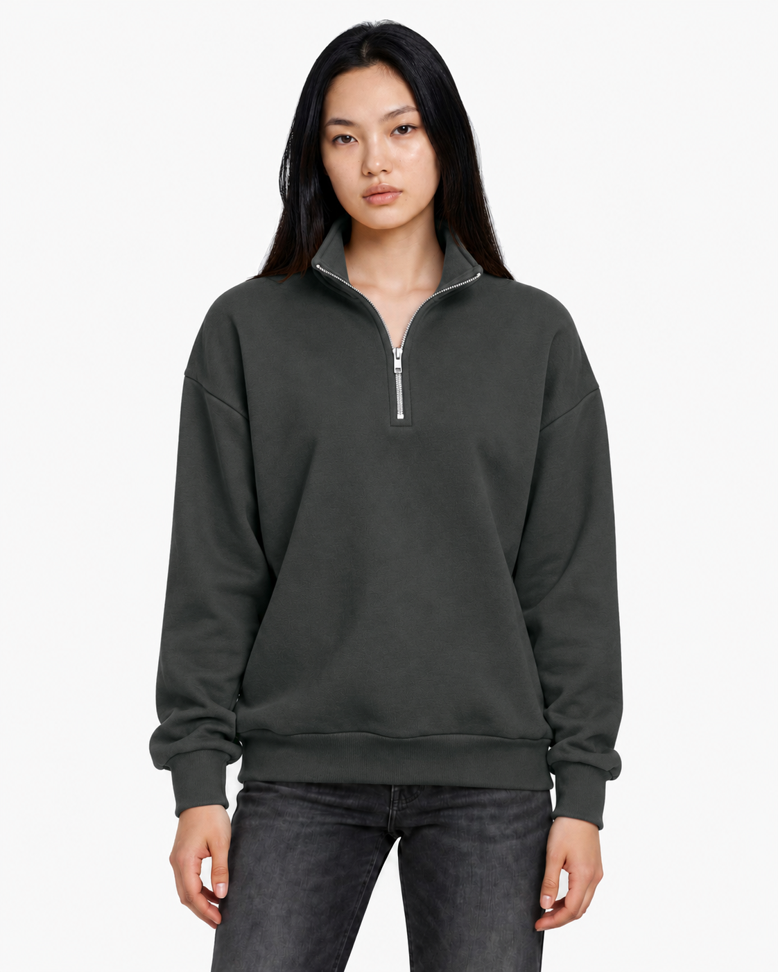 Unisex Dropshoulder Quarter Zip Sweatshirt