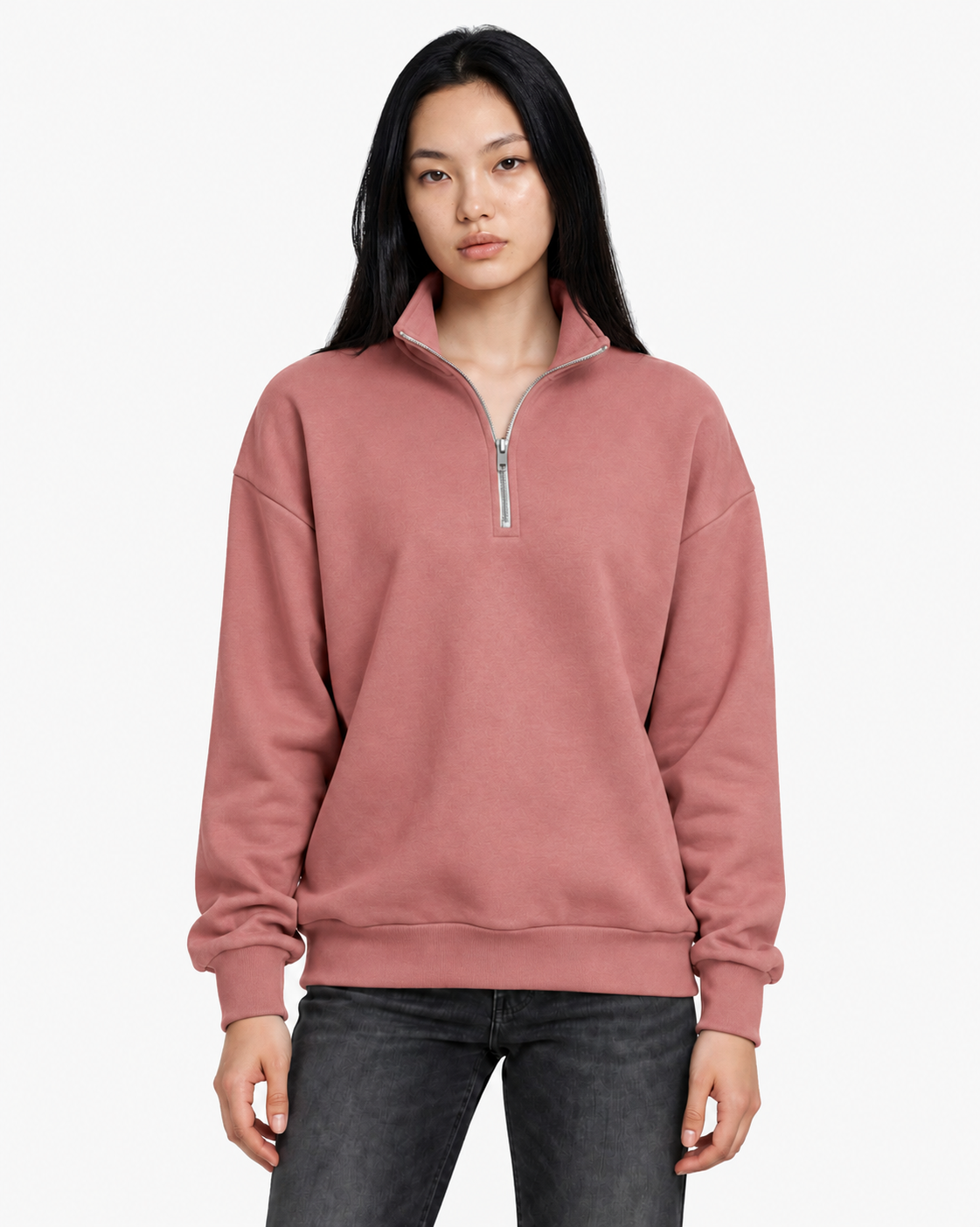 Unisex Dropshoulder Quarter Zip Sweatshirt
