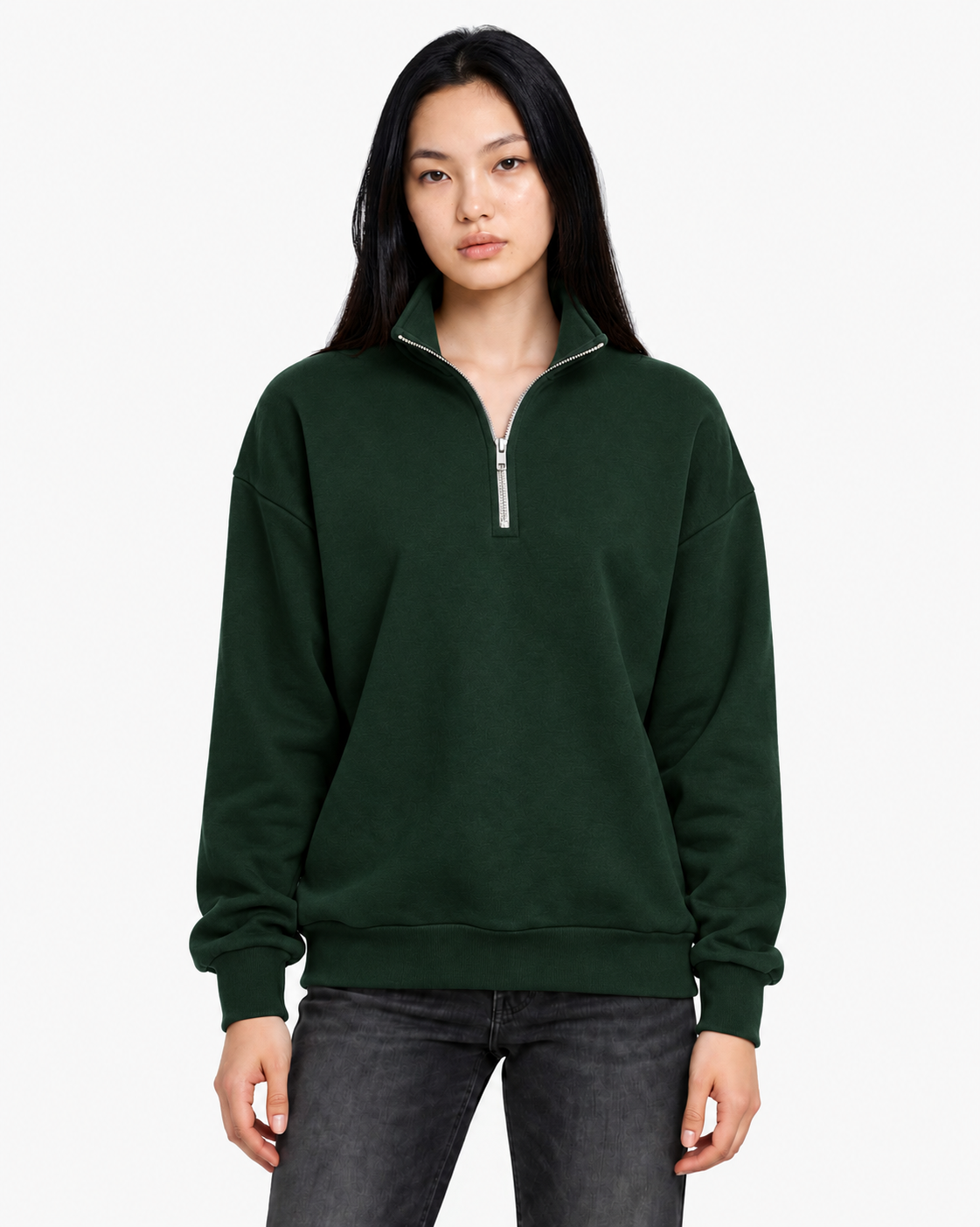 Unisex Dropshoulder Quarter Zip Sweatshirt