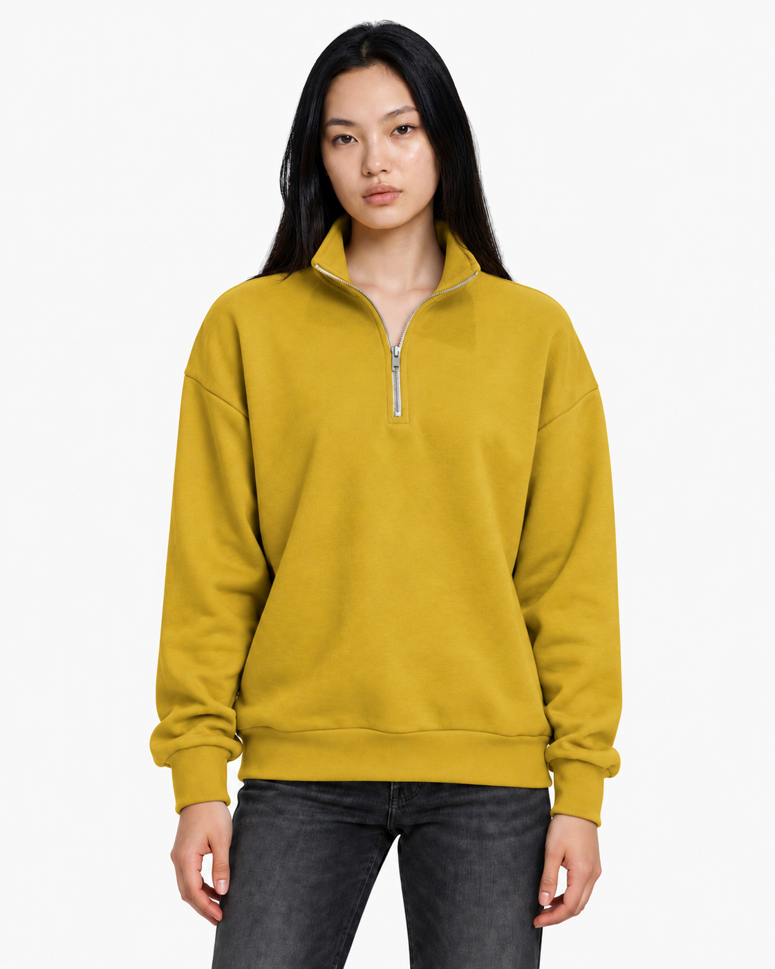 Unisex Dropshoulder Quarter Zip Sweatshirt